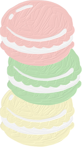 Handdrawn Painterly Asian Snacks Macarons